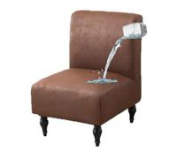 GUYIRT Housse de chaise d'appoint sans accoudoirs en cuir imperméable pour chaises de salle à manger sans accoudoirs pour salon (café foncé)