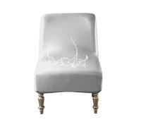 GUYIRT Housse de chaise d'appoint sans accoudoirs, imperméable, housse de chaise sans accoudoirs en cuir, pour salon, salle à manger, hôtel (argenté, 1 pièce)