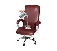 GUYIRT Housse de chaise de bureau imperméable avec accoudoirs, élastique avec fermeture éclair durable, pour chiens, chats, enfants (bordeaux, taille L)