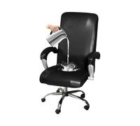 GUYIRT Housse de chaise de bureau imperméable avec accoudoirs, élastique avec fermeture éclair durable, pour chiens, chats, enfants (noir, L)