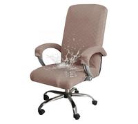 GUYIRT Housse de chaise de bureau imperméable avec accoudoirs, élastique extensible, housse universelle amovible et lavable pour chaise de bureau rotative, amovible et lavable (kaki, taille L)