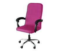 GUYIRT Housse De Chaise De Bureau Universel Lavable Housse De Fauteuil De Bureau Anti-poussière Extensible Housse De Fauteuil Rotatif Housse De Chaise De Bureau -Rose Profond-Grand