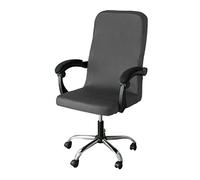 GUYIRT Housse De Chaise De Bureau Universel Lavable Housse De Fauteuil De Bureau Anti-poussière Extensible Housse De Fauteuil Rotatif Housse De Chaise De Bureau -Gris foncé-Milieu