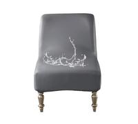 GUYIRT Housse de chaise imperméable sans accoudoirs en cuir avec partie inférieure élastique pour salon hôtel (gris clair, lot de 1)