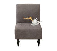 GUYIRT Housse de chaise imperméable sans accoudoirs - Housse de chaise décorative sans accoudoirs pour salon, chambre à coucher, bureau (gris clair, lot de 1)