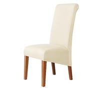 GUYIRT Housse De Chaise pour Chaises De Salle à Manger, De Retour Housse Chaise Protecteur De Chaise XL pour Salon Mariage Hôtel Banquet-Blanc 1-6 PIÈCES