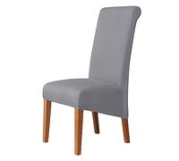 GUYIRT Housse De Chaise pour Chaises De Salle à Manger, De Retour Housse Chaise Protecteur De Chaise XL pour Salon Mariage Hôtel Banquet-Gris Clair-6 PIÈCES
