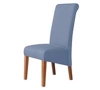 GUYIRT Housse De Chaise pour Chaises De Salle à Manger, De Retour Housse Chaise Protecteur De Chaise XL pour Salon Mariage Hôtel Banquet-Bleu Clair-4 PIÈCES