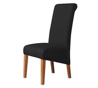 GUYIRT Housse De Chaise pour Chaises De Salle à Manger, De Retour Housse Chaise Protecteur De Chaise XL pour Salon Mariage Hôtel Banquet-Noir-4 PIÈCES