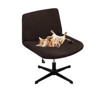 GUYIRT Housse De Chaise Salle À Manger en Velours Housse Fauteuil Bureau Extensible Couvre Chaise De Bureau Housse Chaise De Bureau A roulettes sans Accoudoirs (café,1 pièce)