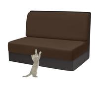 GUYIRT Housse de coussin de rechange en velours avec bande élastique (café foncé, 1 housse de dossier + 1 housse de banc)