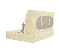 GUYIRT Housse de coussin en jacquard pour camping-car, housse de coussin élastique lavable (beige, lot de 1)