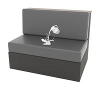 GUYIRT Housse de coussin imperméable en cuir extensible pour chien, chat, enfant (gris foncé, 1 housse de dossier et 1 housse de banc)