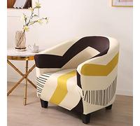 GUYIRT Housse de Fauteuil Club pour Fauteuils, Universel Moderne Stretch Housse de Fauteuil Cabriolet Imprimé Housse Chaise Protecteur Housse de Fauteuil pour La Réception du Bureau à Domicile-C