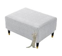 GUYIRT Housse de pouf rectangulaire extensible pour pouf de rangement, résistante aux animaux et lavable pour le salon (gris clair, taille M)