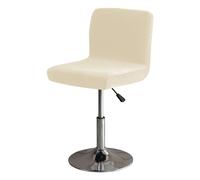 GUYIRT Housse De Tabouret De Bar Pivotant avec Dossier, Housses en Velours pour Tabourets De Bar Protection Anti Poussière pour Chaises De Pub à Dossier Court-Beige 1-Lot de 4