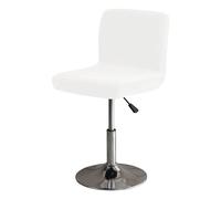 GUYIRT Housse De Tabouret De Bar Pivotant avec Dossier, Housses en Velours pour Tabourets De Bar Protection Anti Poussière pour Chaises De Pub à Dossier Court-Blanc-Lot de 2