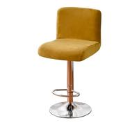 GUYIRT Housse De Tabouret De Bar Velours, 2 4 6 Pièces Pivotantes Housse De Chaise De Tabouret De Bar, Housse Lavable pour Chaises à Tabouret à Dossier Court-Jaune-Lot de 6