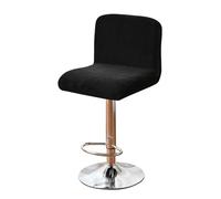 GUYIRT Housse De Tabouret De Bar Velours, 2 4 6 Pièces Pivotantes Housse De Chaise De Tabouret De Bar, Housse Lavable pour Chaises à Tabouret à Dossier Court-Noir-Lot de 6