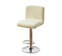 GUYIRT Housse De Tabouret De Bar Velours, 2 4 6 Pièces Pivotantes Housse De Chaise De Tabouret De Bar, Housse Lavable pour Chaises à Tabouret à Dossier Court-Beige-Lot de 6