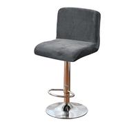 GUYIRT Housse De Tabouret De Bar Velours, 2 4 6 Pièces Pivotantes Housse De Chaise De Tabouret De Bar, Housse Lavable pour Chaises à Tabouret à Dossier Court-Gris foncé-Lot de 2