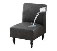 GUYIRT Housses de chaise d'appoint sans accoudoirs en cuir imperméable pour chaises de salle à manger sans accoudoirs pour salon (noir)