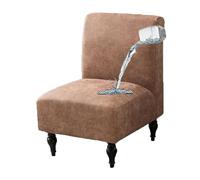 GUYIRT Housses de chaise d'appoint sans accoudoirs en cuir imperméable pour chaises de salle à manger sans accoudoirs pour salon (café clair)