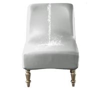 GUYIRT Housses de chaise d'appoint sans accoudoirs, housse de chaise imperméable en cuir synthétique pour salon, salle à manger, hôtel (argenté)
