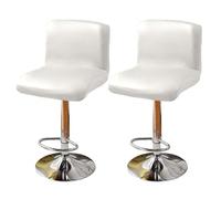 GUYIRT Imperméable Housse De Tabouret De Bar, Cuir Housse De Chaise Protecteur De Tabouret De Bar pour Chaise à Dossier Mi-Bas Et Hauteur De Comptoir-Blanc-Lot de 2