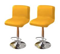 GUYIRT Imperméable Housse De Tabouret De Bar, Cuir Housse De Chaise Protecteur De Tabouret De Bar pour Chaise à Dossier Mi-Bas Et Hauteur De Comptoir-Jaune-Lot de 2