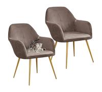 GUYIRT Lot de 1, 2, 4, 6 housses de chaise en velours à dossier incurvé extensible avec accoudoirs, housse de chaise Parson, dossier incurvé, moderne et lavable (café clair, 2 pièces)