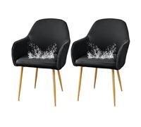 GUYIRT Lot de 2, 4 ou 6 housses de chaise à dossier incurvé pour salle à manger, tabouret de bar imperméable et antidérapant, pour coiffeuse, fauteuil pivotant, pour salon (gris foncé, 2 pièces)