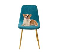GUYIRT Lot de 2, 4 ou 6 housses de chaises modernes du milieu du siècle, en jacquard, pour salle à manger, salon, bureau (bleu, 6 pièces)