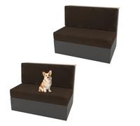 GUYIRT Lot de 2 housses de coussin en velours pour camping-car, housses de canapé lavables pour camping-car, canapé à deux coussins (café 1, lot de 2)