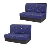 GUYIRT Lot de 2 housses de coussin imperméables et extensibles lavables, pour banc de cuisine, camping-car, voiture (bleu marine)