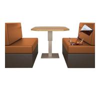 GUYIRT Lot de 2 housses de coussin imperméables et résistantes aux animaux de compagnie en similicuir extensible, 2 housses de dossier et 2 housses de banc (orange)
