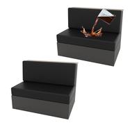 GUYIRT Lot de 2 housses de coussin imperméables pour caravane - En cuir - Pour meubles de caravane - Noir