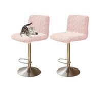 GUYIRT Lot de 2 housses de tabouret de bar avec dossiers, réutilisables pour tabouret de comptoir, chaises de salle à manger contre les chats et les chiens (rose, 2 pièces)