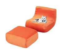 GUYIRT Lot de 2 housses modernes en velours avec ottomanes rectangulaires, pour salon, chambre à coucher (orange, 2 pièces)