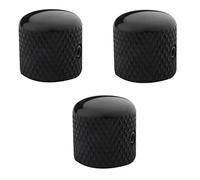 Guyker 3Pcs Guitar Control Knobs with 6mm (0.24") Dia. Shaft Pots with Adjust Wrench - Copper Dome Tuning Potentiometer Knob with Hole Replacement for Electric Guitar or Precision Bass (Black)