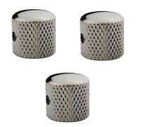 Guyker 3Pcs Guitar Control Knobs with 6mm (0.24") Dia. Shaft Pots with Adjust Wrench - Copper Dome Tuning Potentiometer Knob with Hole Replacement for Electric Guitar or Precision Bass (Brown)