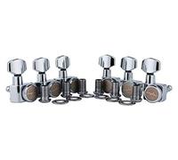 Guyker 6 In-line Guitar Locking Tuners - 1:18 Locking Tuning Key Pegs Tuners - Chrome