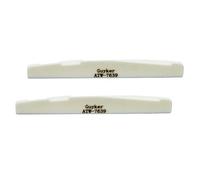 Guyker ATW-7639 Lot de 2 sillets de chevalet en os à 6 cordes pour guitare folk acoustique, coussin inférieur 76 x 3 x 9 mm Blanc
