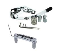 Guyker Cordier de chevalet de guitare Tremolo TM85X et GM005 Tune-O-Matic Roller Saddle Bridge Combo Pièce de rechange compatible avec les guitares électriques Les Paul LP SG 6 cordes, chromé