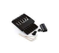 Guyker Cordier de chevalet sans tête et verrou de cordes pour guitare sans tête à 6 cordes (WT001, noir)