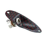 Guyker GJ009 Plaque jack en métal ovale en forme de bateau pour entrée de sortie incurvée avec prise jack pour guitare électrique basse Noir