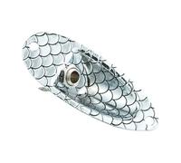 Guyker GJ009 Plaque jack en métal ovale en forme de bateau pour entrée de sortie incurvée avec prise jack pour guitare électrique basse Pièce de rechange Chromé