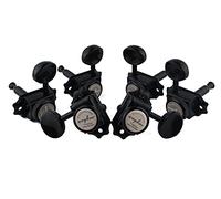 Guyker Guitar Locking Tuners (3L + 3R Handed) - Vintage Deluxe Lock String Tuning Key Pegs Machine Heads Replacement Parts for ST TL Style Electric, Folk or Acoustic Guitars - Black