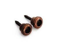 Guyker Lot de 2 boutons de verrouillage de sangle de guitare en bronze - Système de fixation à dégagement rapide pour guitare électrique basse HE007