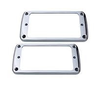 Guyker Lot de 2 coques plates en métal pour humbucker, ensemble d'anneaux de montage pour micro - Cadre de rechange pour guitare électrique ou basse de précision (PR005 Chrome)